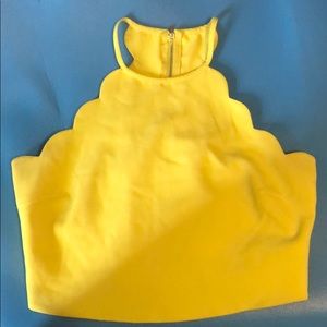 Forever 21 Yellow Scallop crop top